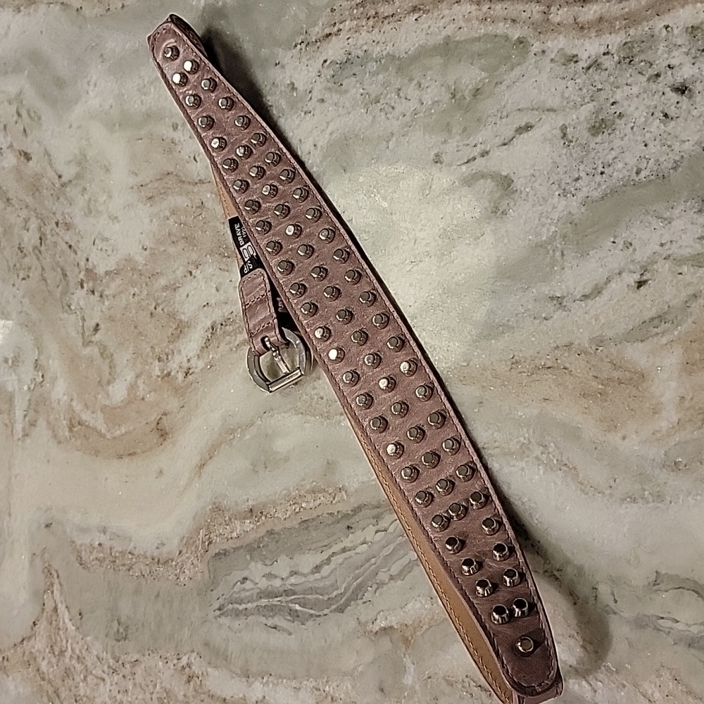 Brave 1992 Lavender Purple Leather Silver Studded Belt Small